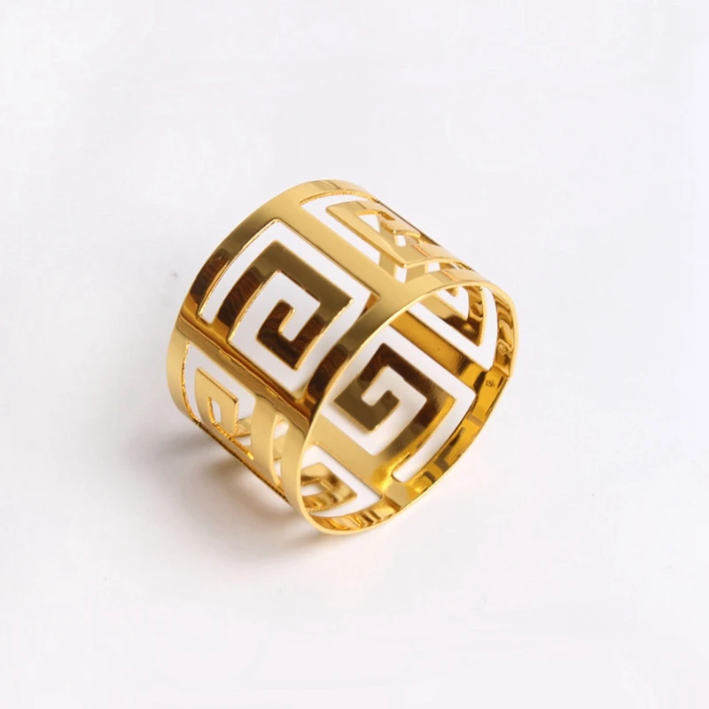 6pcs gold 6 шт. металлическая для салфеток, кольца, держатель, пряжка, обруч, держатель для салфеток, для свадьбы, отеля, вечерние принадлежности, украшения для обеденного стола - Цвет: 6pcs gold