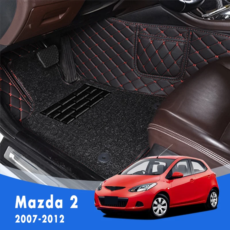 Роскошные двухслойные коврики с проволочной петлей для Mazda 2 2012 2011 2010 2009 2008 2007