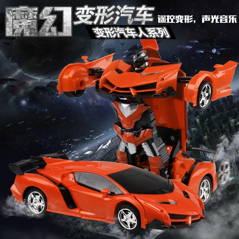 

xuezhishan toys Electric Remote Control Car 1:18 a Key Remote Control Transformer Robot Model Model Car Remote Control Toy