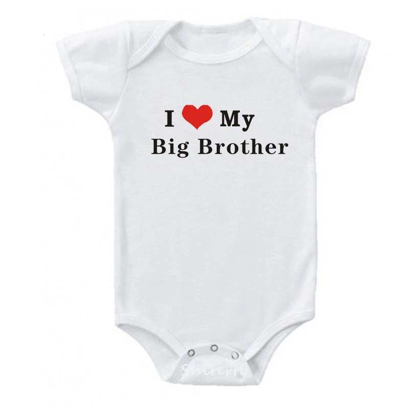 Милый детский комбинезон с надписью «I Love My Big Brother», одежда для маленьких мальчиков и девочек хлопковые детские Комбинезоны Одежда для новорожденных от 0 до 24 месяцев