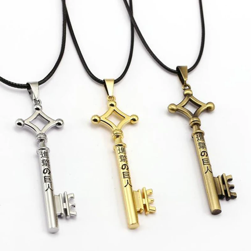 

1 Pcs Cute Anime Attack on Titan Eren Jaeger's Key Shape Necklaces Pendants Shingeki No Kyojin Necklace Cosplay Figure Toys Gift