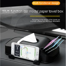 Многофункциональная автомобильная коробка для салфеток, держатель для телефона, парковочная карта, универсальный автомобильный Стайлинг, авто аксессуары для интерьера