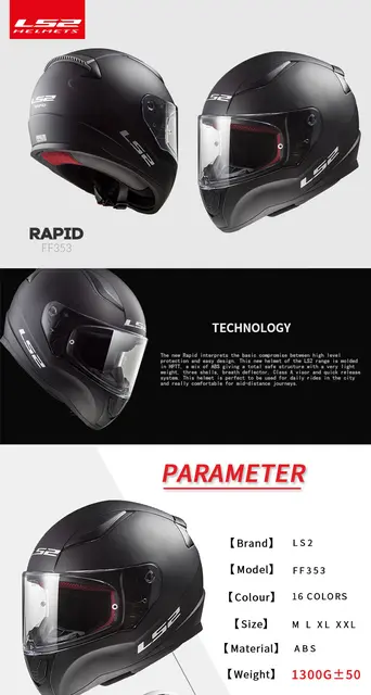 Ls2 Ff353 Rapid Ls2 Full Black Helmet Helmet LS2 FF353 Rapid II