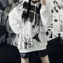 

Autumn and Winter Japanese Anime Women Hoodies Two-dimensional Cartoon Lolita Print Harajuku Streetwear Female Hooded Sweatshirt