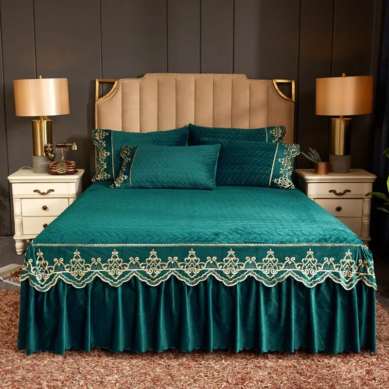 Утолщенное теплое стеганое постельное белье из хрустальной шерсти простыня