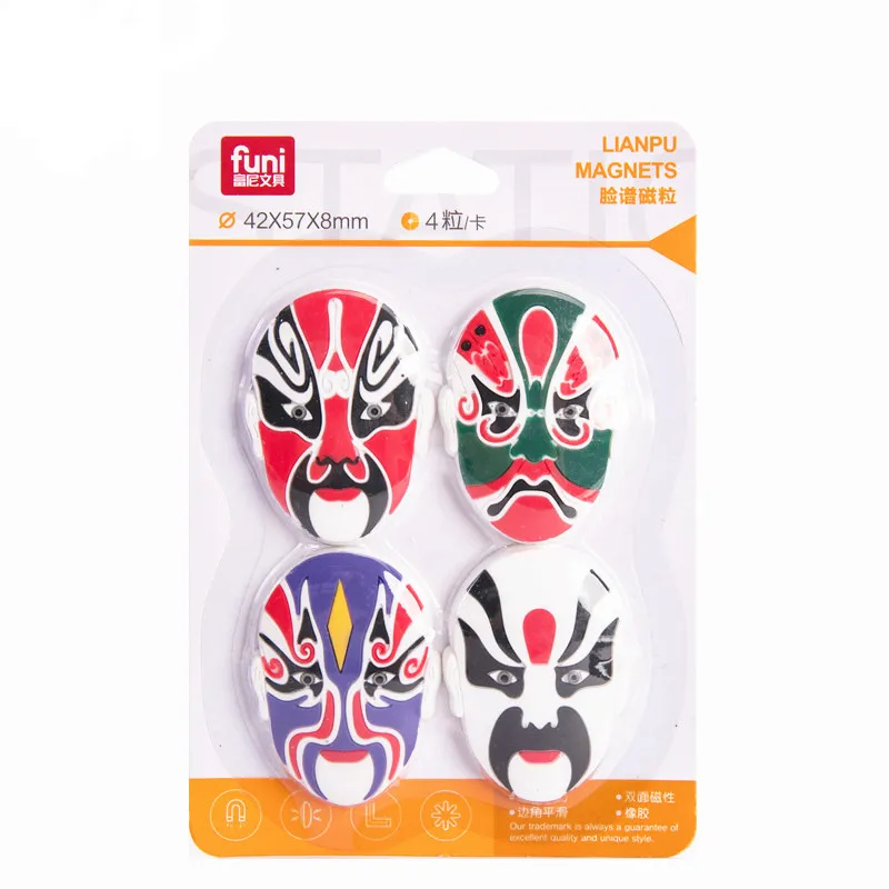 

Facebook Magnetic Particle Originality Peking Opera Facebook Magnet Child Cartoon Alpinia Oxyphylla 4pcs