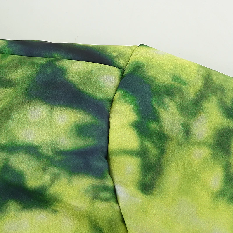 Darlingaga Tie Dye плотное осенне-зимнее пальто Женская парка модный теплый пуховик пальто на молнии укороченные куртки пальто Верхняя одежда