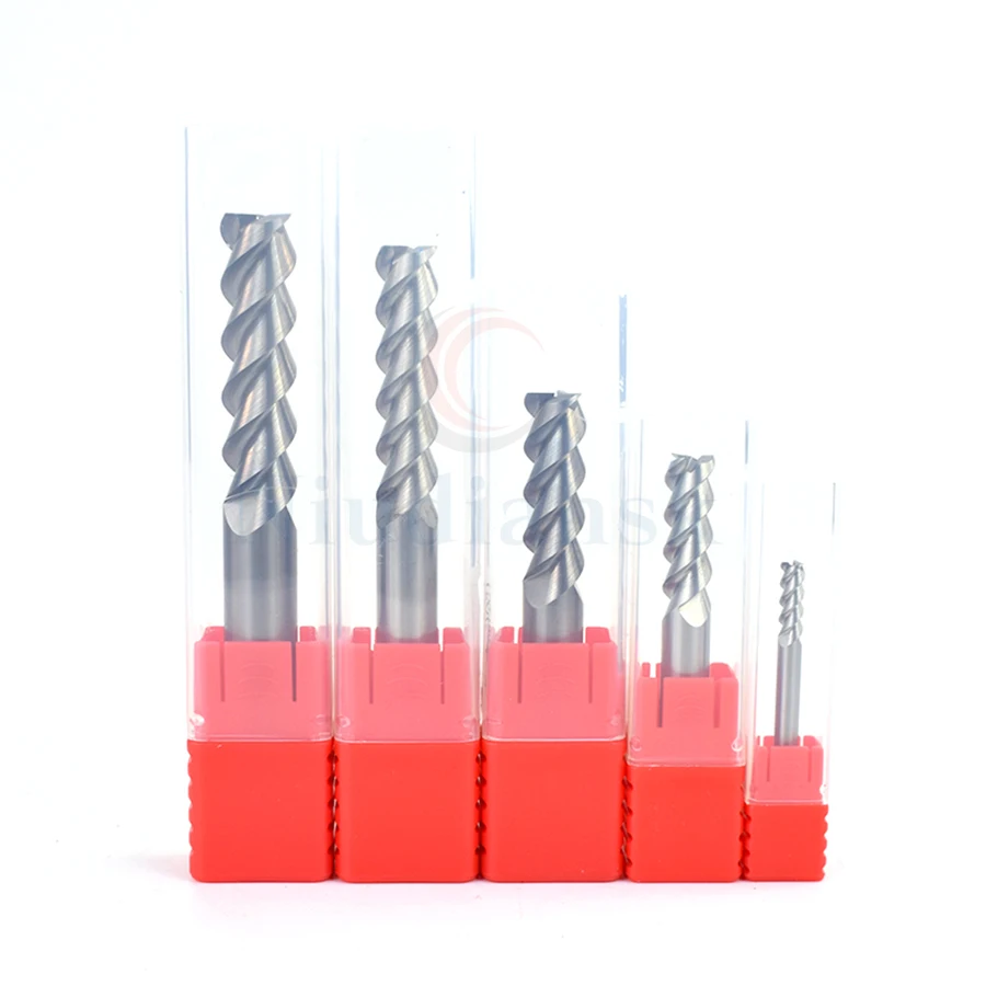 

HRC55 Standard length 3-blade aluminum mill cutter CNC lathe milling turning tools Tungsten steel alloy finishing Flat End Mills