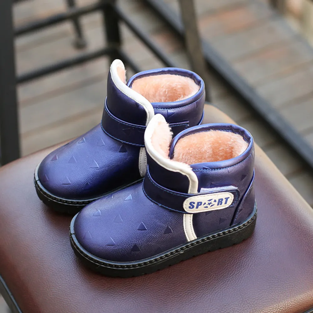 BU Tenis bebezapatilla deporte bebe; зимние ботинки для маленьких девочек; теплая однотонная повседневная обувь из флока на нескользящей подошве; deportivas bebe fille enfant; 1015 - Цвет: BU