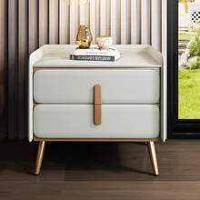 

New Rock Slab All Solid Wood Bedside Table Modern Minimalist Nightstand Light Luxury Bedside Tables for The Bedroom NightStands