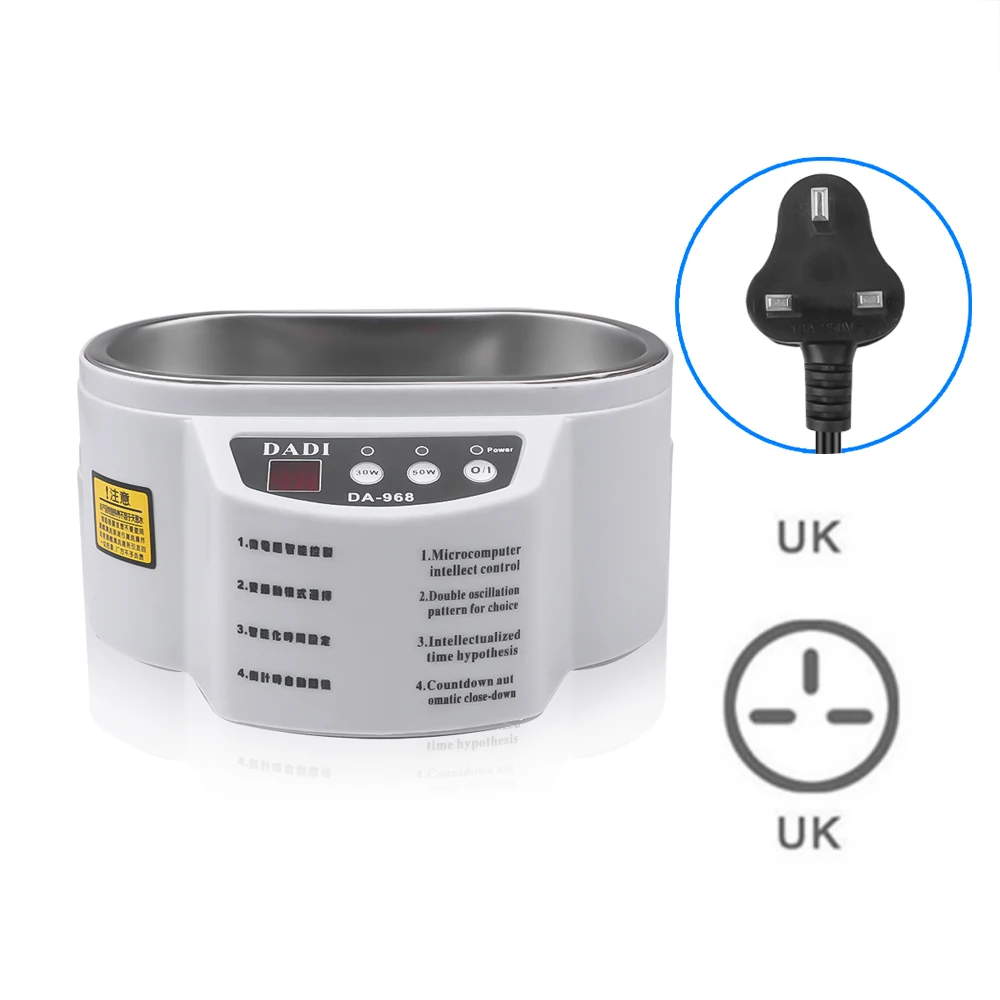 UK Plug With Box Мини Ультра Соник Очиститель высокого качества ювелирных очков печатная плата Чистящая машина интеллектуальное управление звуковой очиститель Прямая поставка - Цвет: UK Plug With Box