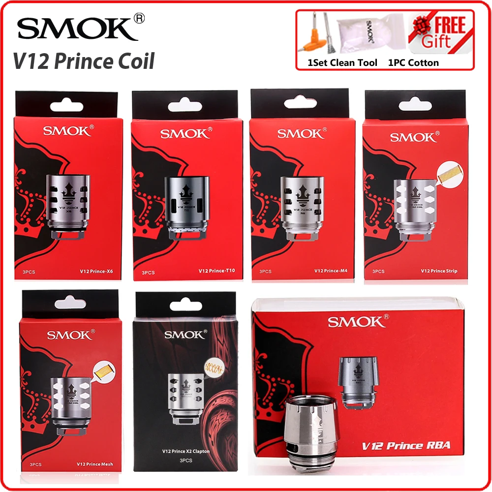 Оригинальная катушка SMOK TFV12 Prince RBA Q4 M4 T10 сетчатая полоса сопротивление для