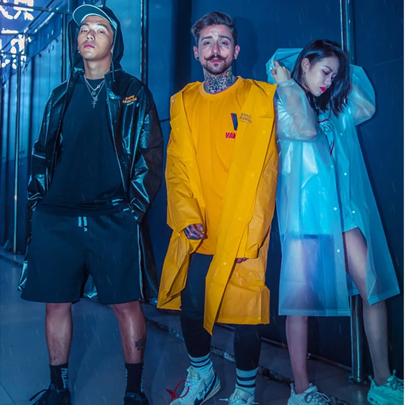 

Hot Fashion Lovers Raincoat Adult Men Women Long Rainwear Universal Rain Coat Waterproof Poncho Hiking Tour Raincoat Hooded