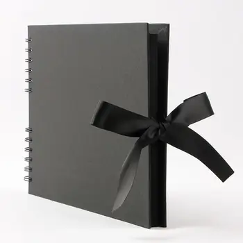 

Scrapbook Scrapbook Photo Album 11 x 8.2 inches DIY Photos Collection with Ribbon Tie, Wedding Guest Book, Anniversary Travel