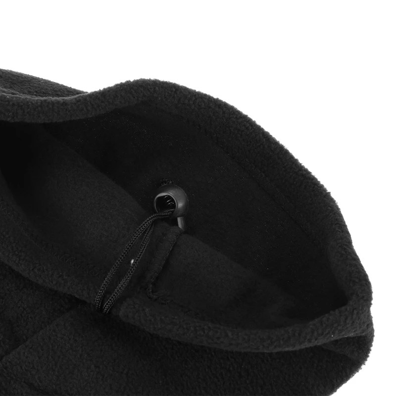 Унисекс Polar Fleece шеи теплый тепловой Снуд шарф Шапка Лыжная одежда Сноубординг-черный