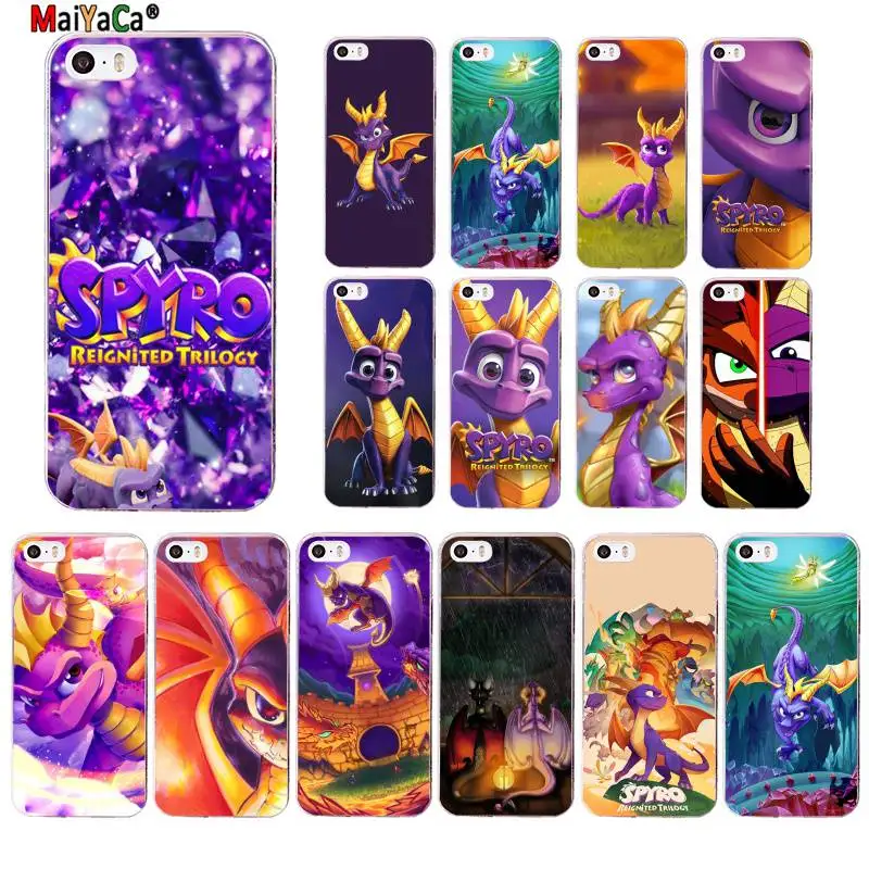 

MaiYaCa Spyro The Dragon Transparent TPU Soft Phone Cover for iPhone 11 pro XS MAX 8 7 6 6S Plus X 5 5S SE XR cover