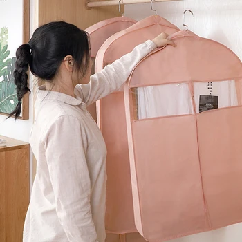 

Clothes Cover Dustproof Suit Protection Anti Dust Zipper Storage Bag with Transparent Window SNO88