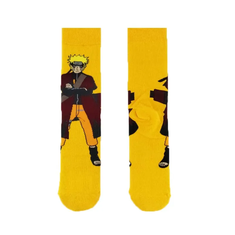 Носки с героями комиксов Marvel; носки с героями мультфильмов Наруто; нескользящие Повседневные носки до колена с рисунком Наруто - Цвет: 1