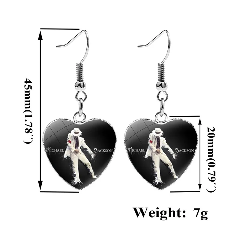 FIMAODZ Hot Classic Michael Singer Star Earrings Charm Glass Earring for Female Friend Gift Heart Dangle Jewelry Fans Souvenirs