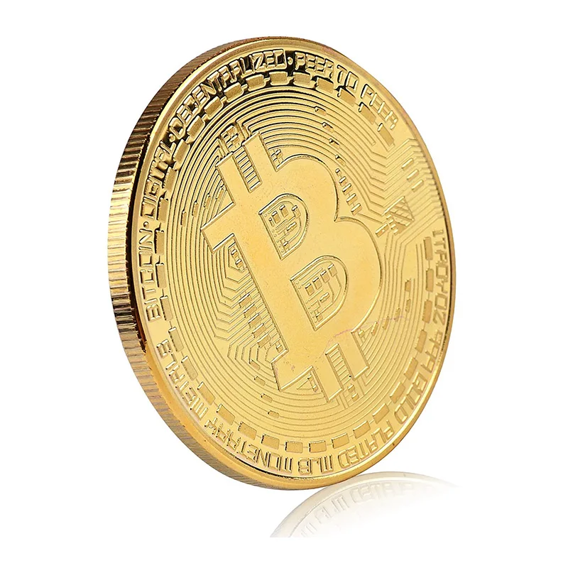 Позолоченная btc монета Биткоин коллекционное искусство коллекционный подарок