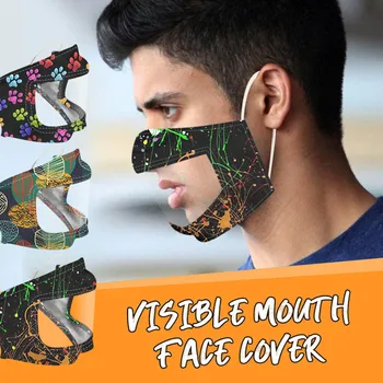 

1PC Adult Mask With Clear Window Visible Expression For The Deaf And Hard Of Hearing Creative Transparent screen Mouth Cover