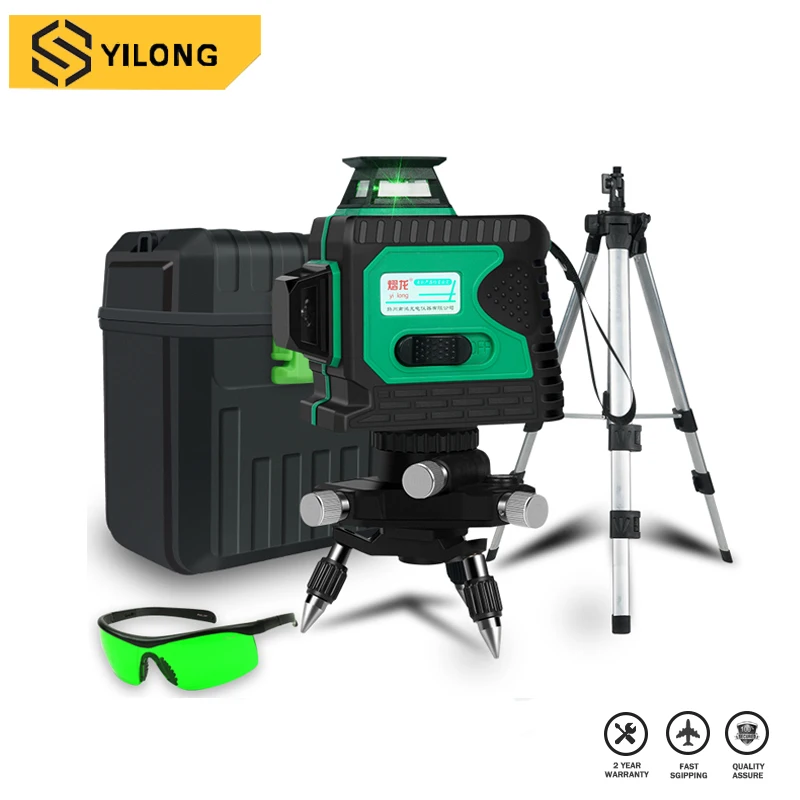 

12 Lines 3D Green Laser Level 4000 mah Lithium Battery Battery 360 Horizontal And Vertical Cross Super Powerful Laser Level