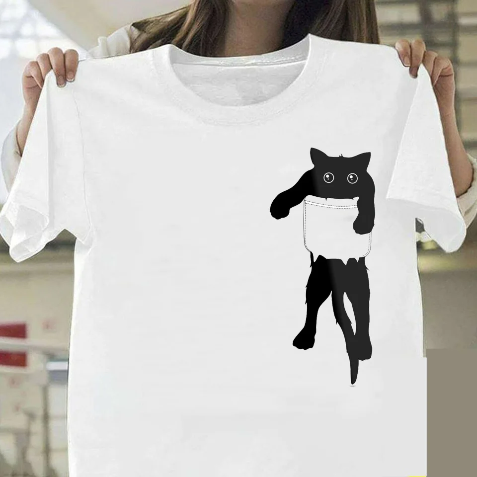 

2020 Summer T Shirt Women Men Cat Printed Oversized Men's Tee Tops O-Neck Hip Hop Oversize T-Shirts Short Sleeve Male Shirt