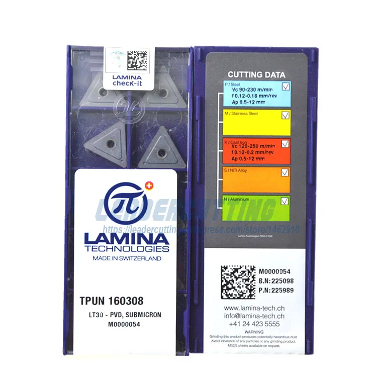 TPUN160308 LT30* 10 шт. ламиновые твердосплавные вставки