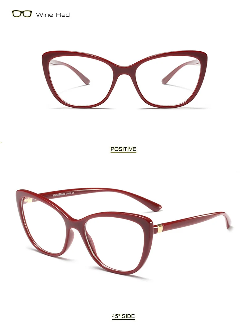 SHAUNA Woman Cat Eye Myopia Frames Retro Double Colors Eyeglasses Frame UV400