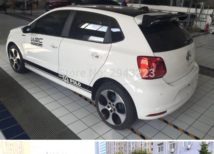 Спойлер для Volkswagen Polo 2011-2016 АБС-пластик Неокрашенный задний спойлер багажник
