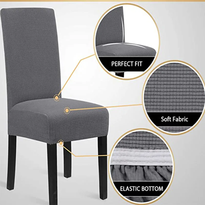 Super Thick Cotton Spandex Elastic Chair Cover Case Desk Chair Funda Silla Solid Color Computer Chair Cover Wedding Decoration