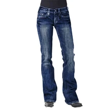 Весна, женские повседневные джинсы, женские модные прямые джинсы с высокой талией, эластичные джинсы размера плюс, женские джинсы