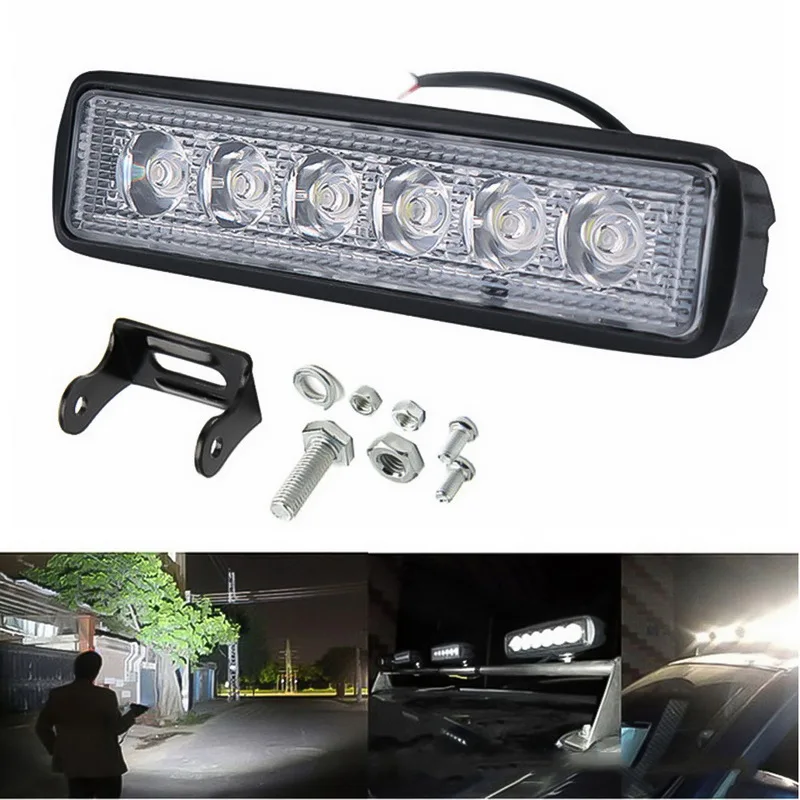 

TOSPRA 18W 12V LED Work Light Bar Spotlight Flood Lamp Driving Fog Offroad LED Work Car Light For Car Trucks Led Light Worklight