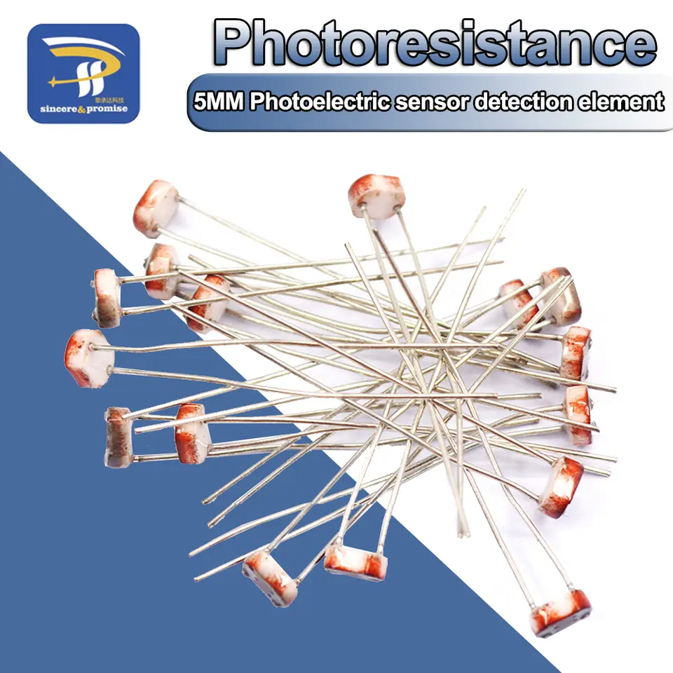 20PCS LDR Photo Light Sensitive Resistor Photoelectric Photoresistor 5528 GL5528 5537 5506 5516 5539 For Arduino DIY image 1