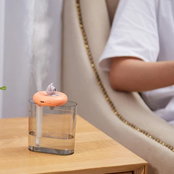 

Home Appliances USB Humidifier Swimming Ring Cute Pet Ultrasonic Cool Mist Aroma Air Oil Diffuser Romantic Color LED Lamp