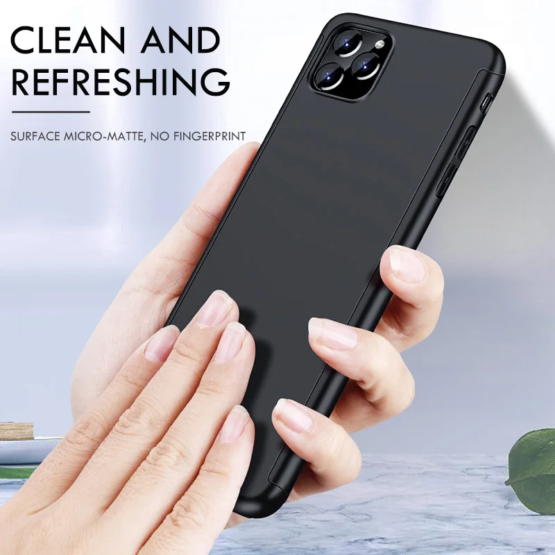 Защитный чехол Lamorniea на 360 градусов для iPhone 11 Pro MAX X XS XR, полный Чехол для ПК чехол для iPhone 6 6S 7 8 Plus 11 Pro Max, чехол