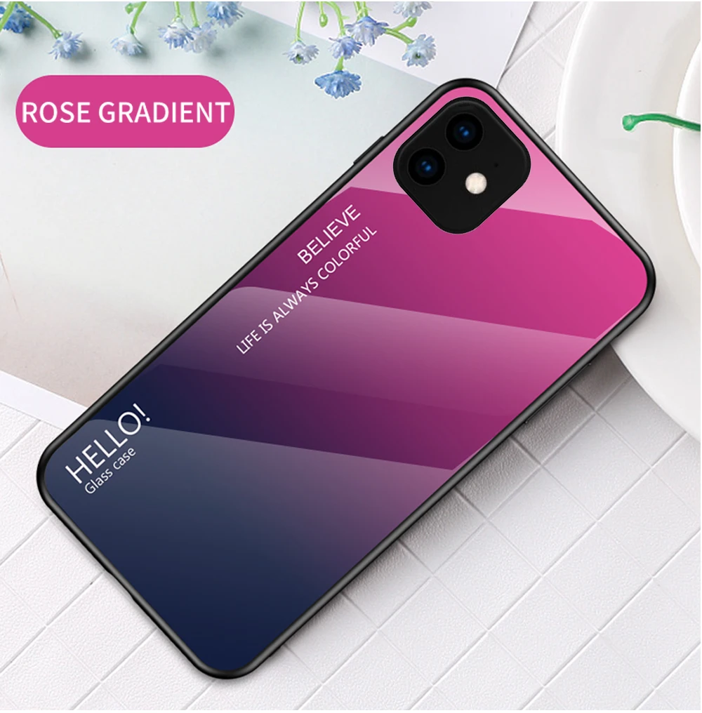 Для iphone 11 Pro Max, чехол для телефона, модный, постепенная замена, стеклянный чехол для телефона, для Apple iphone 11 Pro Max, полная защита, бампер