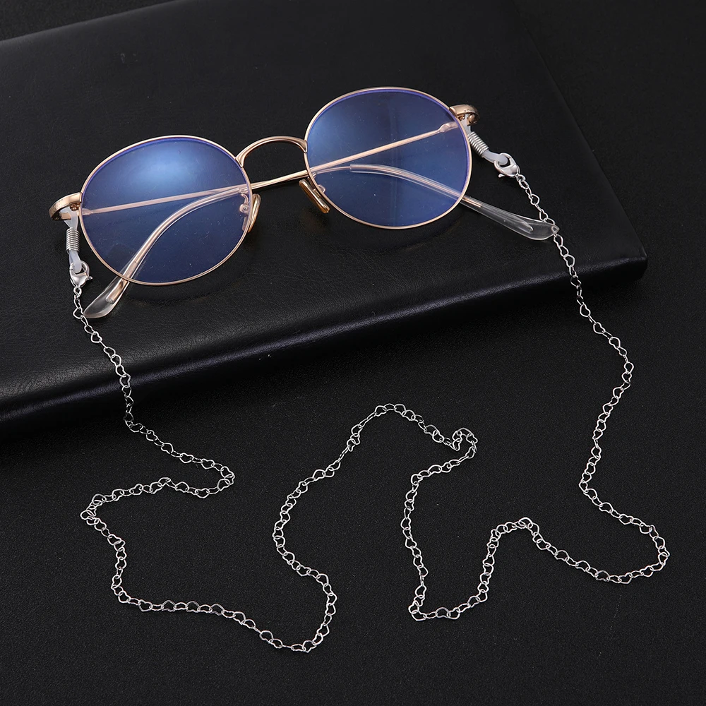 Eueavan 10pcs Women Gold Rose Gold Silver Heart Sunglasses Reading Glasses Chain Lanyard Eyeglasses Cord Strap Rope Wholesale