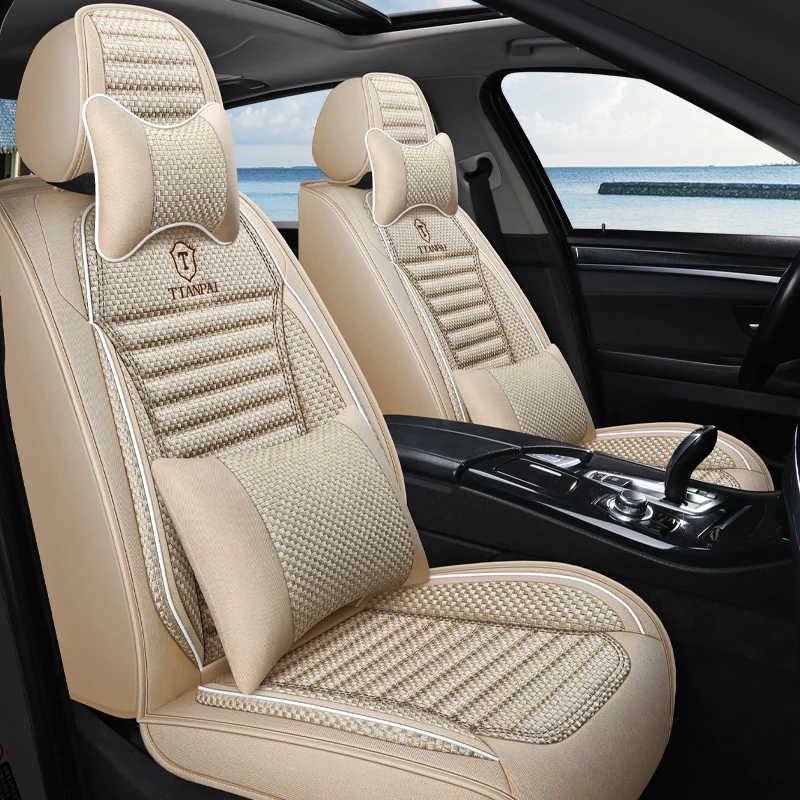 Full Coverage flax fiber car seat cover auto seats covers for Toyota