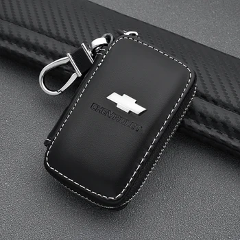 

Car styling Men Women PU Leather Key Wallets Zipper Key Purse Auto Key Holders Buckle Key Case Housekeeper Holder For Chevrolet