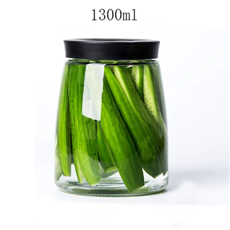1300ml 1pc Не-свинцовое стекло, коробка для чая, герметичный контейнер для кофе, объемный лист, чай, маринчик, чайник для хранения, caddy, бутылки с ферментами, 1 шт - Цвет: 1300ml 1pc