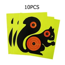 10Pcs Splatter Flower Objective 8inch Targets Stickers Squirrel Paper Adhesive Reactivity Color Fluorescence Shooting Practice
