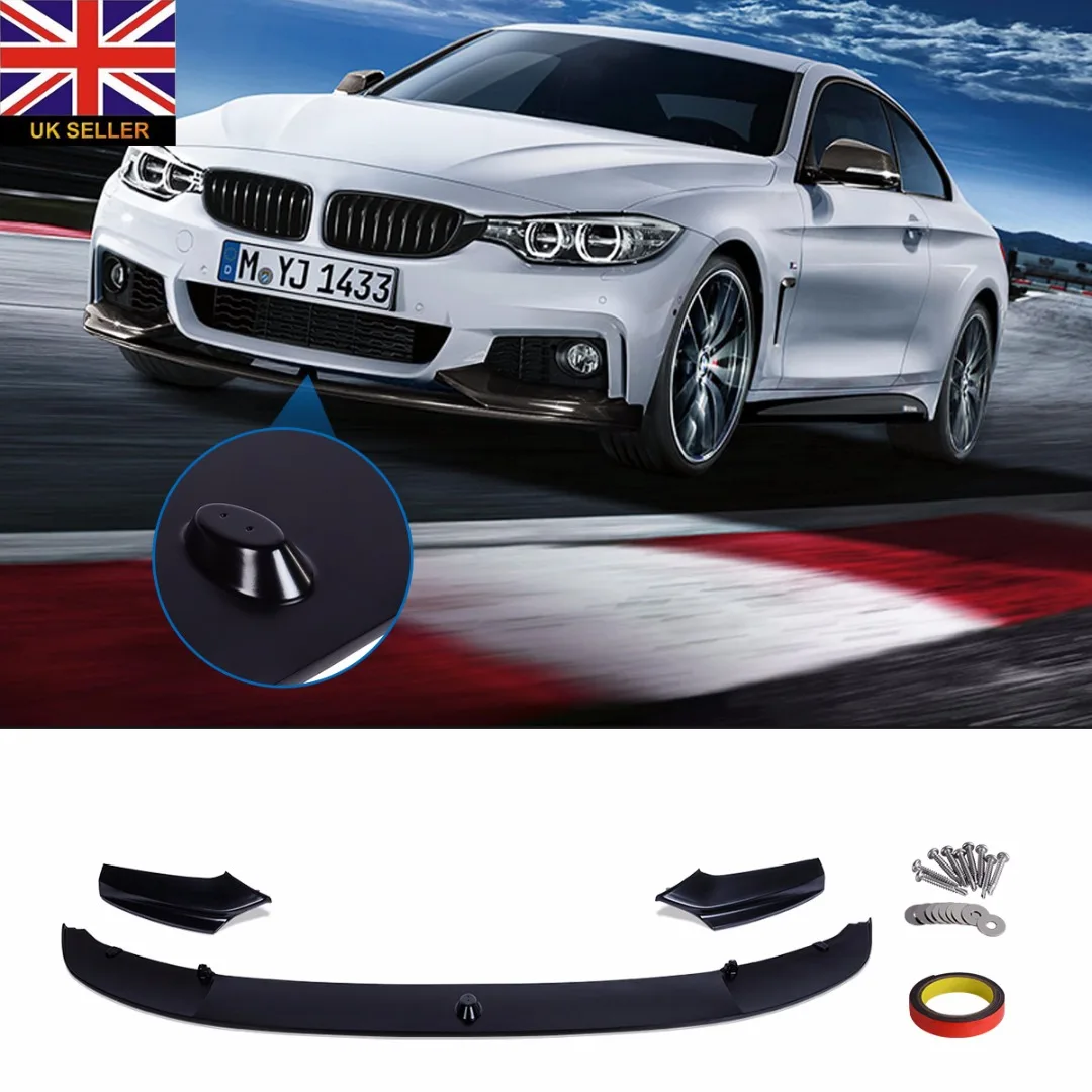 

Mayitr 1pc Gloss Black PP Auto Front Diffuser Splitter Dedicated Replacement Car Lip Spoiler For BMW 5 Series F10 F11 M Sport