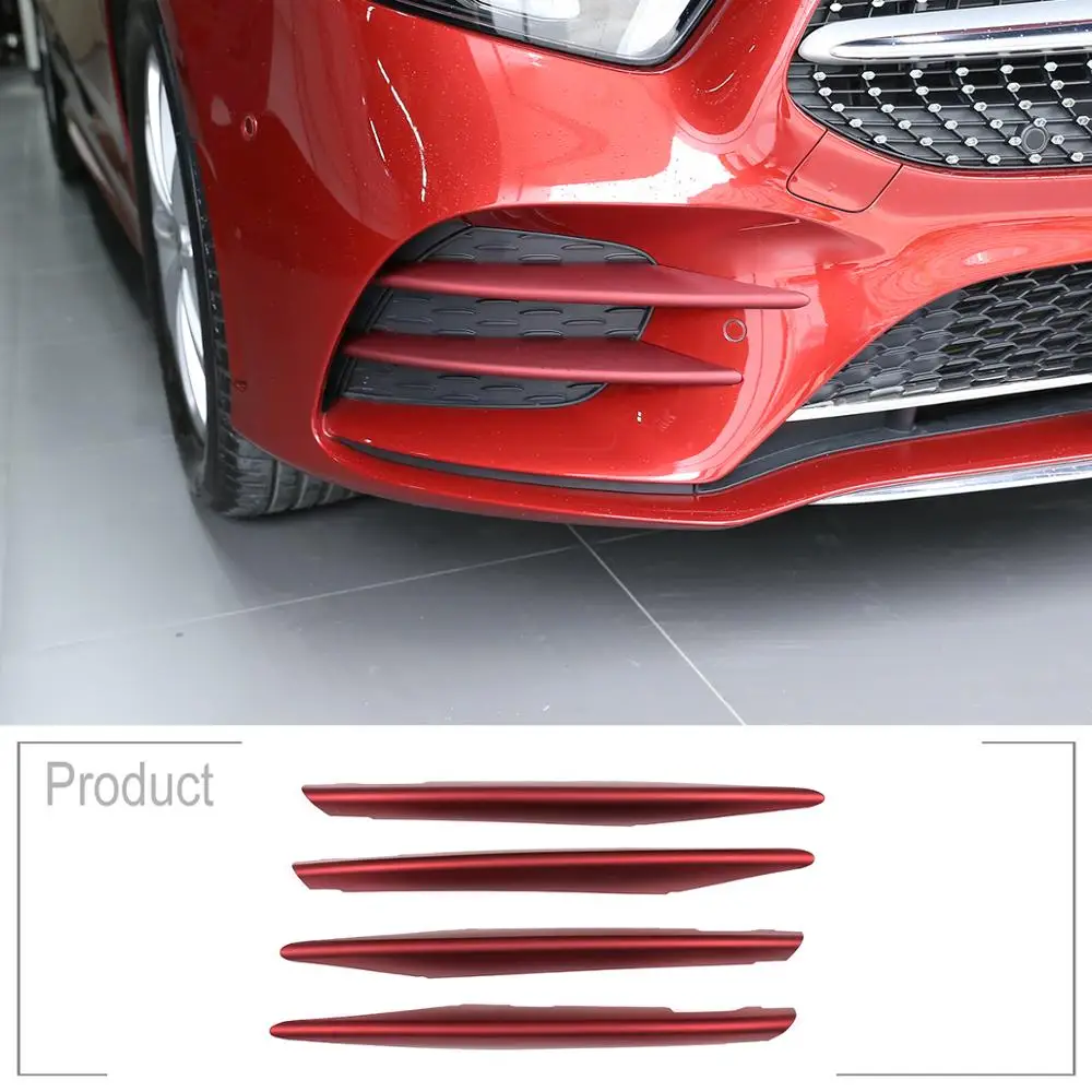 

Chrome For Mercedes Benz A Class W177 A180 A200 2019 Car Front Fog Lamp Strips Trim Cover Sticker Air Intake Grille Slats Trim