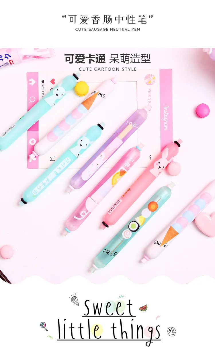 AngelHere 0,5 мм гелевая ручка милый стиль колбасы Ручка Kawaii школьные принадлежности студенческие канцелярские принадлежности Макарон подарок Kawaii канцелярские принадлежности