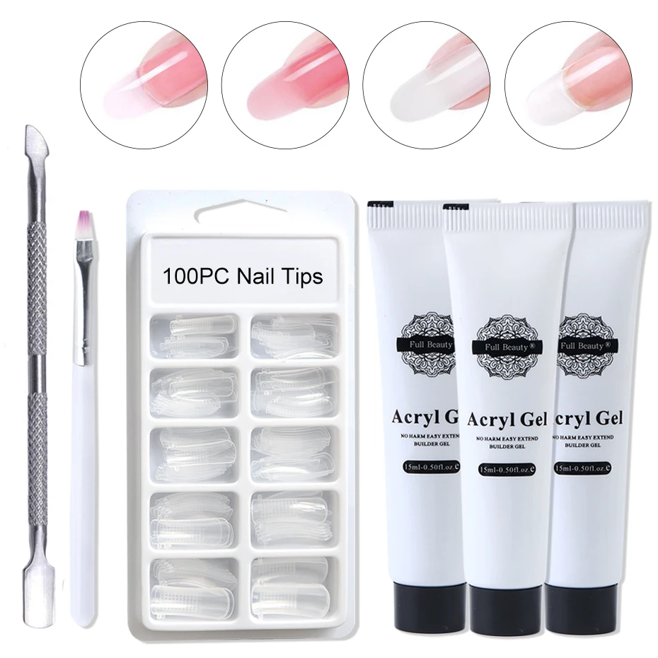 4 шт. Набор моделирующих гелей розовый прозрачный Удлинительный Гель лак для