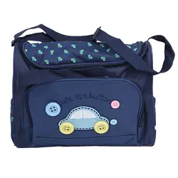 Комплект из 4 предметов: милые детские сумки для пеленания с вышивкой и пуговицами, темно-синие