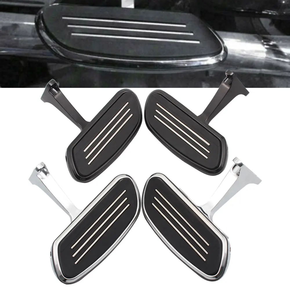 Motorcycle Streamliner Passenger Footboard Foot Pegs w/ Supports For Harley Touring Street Glide Road Glide Custom 1993-2020