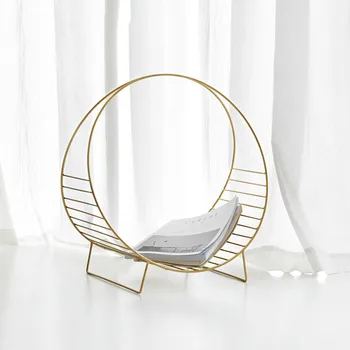 

Contracted Creative Magazine Rack Shelf Sitting Room Ground Magazine Rack Modern Mobile Children, Wrought Iron Shelf