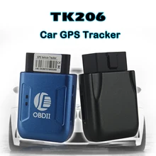 OBD II Rastreador GPS OBD II TK206 AGPS dispositivo de Rastreamento GPS para a localização exata do veículo do GPS + LBS alarme da Velocidade Excessiva cerca de Geo-